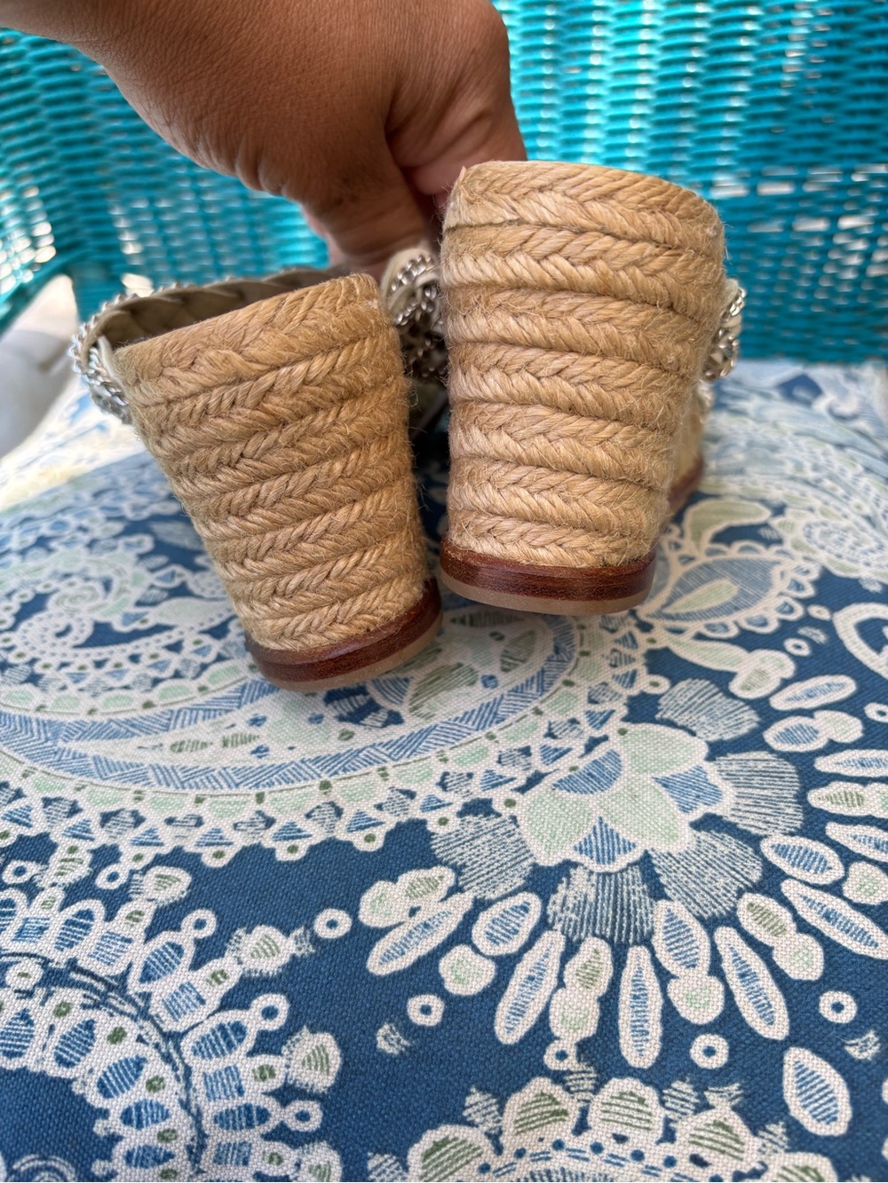 Christian Louboutin Leather Patterned Espadrilles Gently Worn EUC Size 36 - Picture 4 of 10